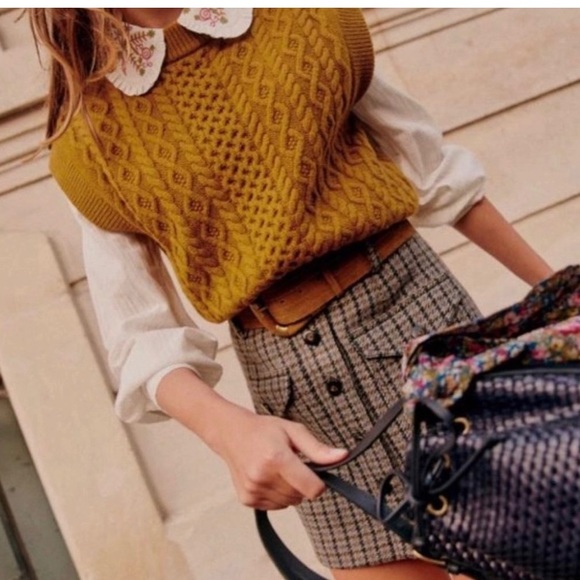 Sézane Gregorie Sweater Vest in Curry - Picture 5 of 5